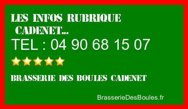 Les infos Brasserie des Boules Cadenet - Catégorie Cadenet