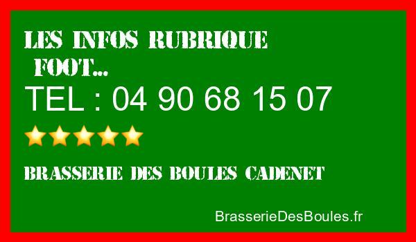 Les infos Brasserie des Boules Cadenet - Catégorie Foot