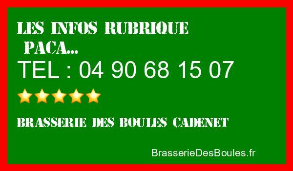 Les infos Brasserie des Boules Cadenet - Catégorie Paca
