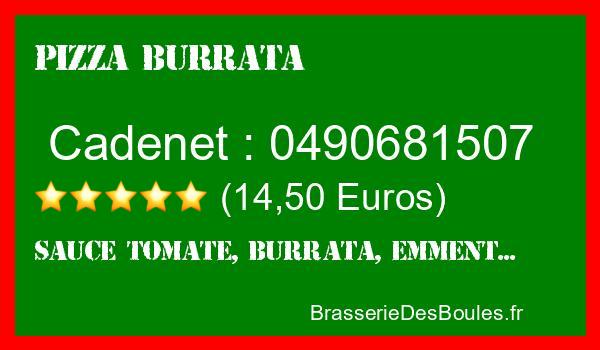 Commander une Pizza Burrata à Cadenet